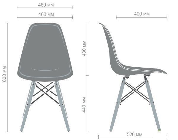 Пластиковий обідній синій стілець Aster RL Wood 555682 фото