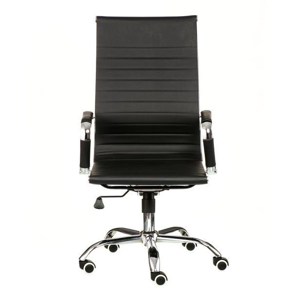 Офісне тонке крісло з високою спинкою Solano 6 artleather чорний Special4You E7061 фото