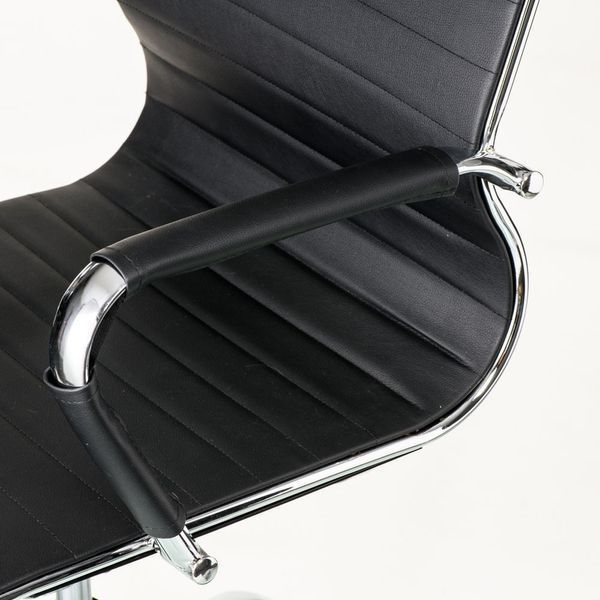 Офісне тонке крісло з високою спинкою Solano 6 artleather чорний Special4You E7061 фото