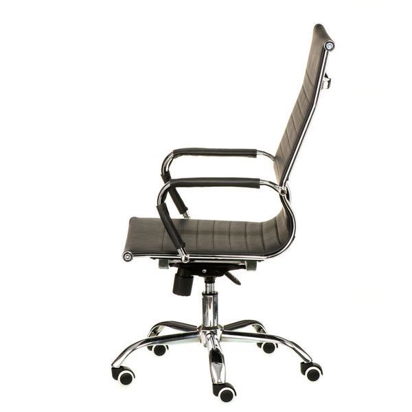 Офісне тонке крісло з високою спинкою Solano 6 artleather чорний Special4You E7061 фото