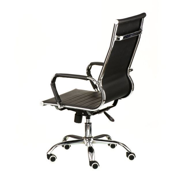 Офісне тонке крісло з високою спинкою Solano 6 artleather чорний Special4You E7061 фото