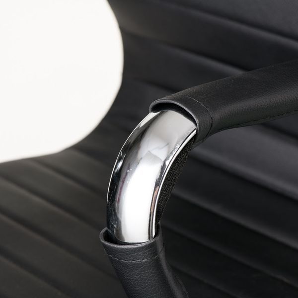 Офісне тонке крісло з високою спинкою Solano 6 artleather чорний Special4You E7061 фото