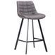 Высокий барный стул экокожа серый со спинкой и мягким сиденьем Clif Dark grey  AMF 545604 фото 1