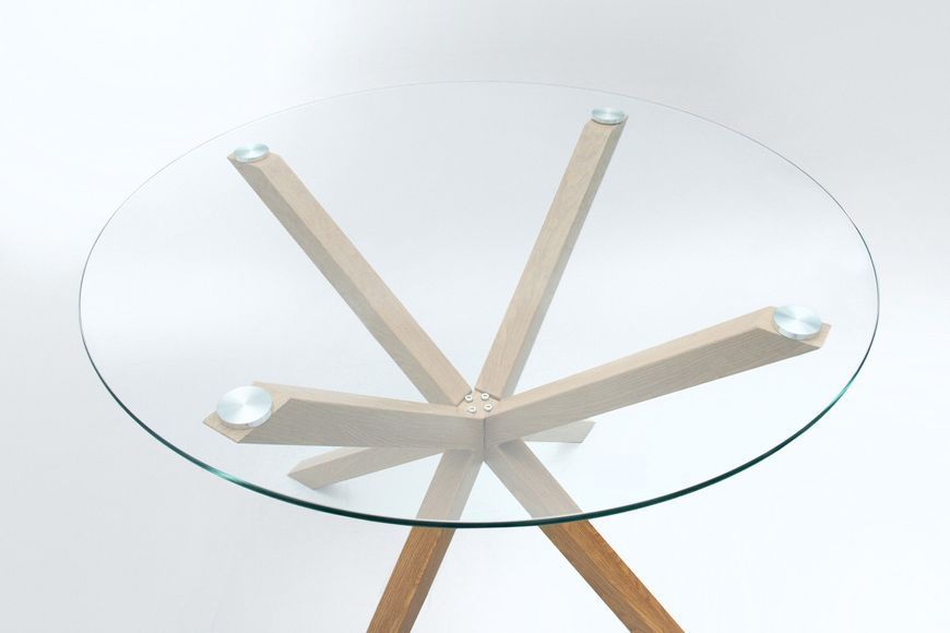 Стол стеклянный круглый кухонный  Джин D100 см  Микс Мебель А0050899 фото